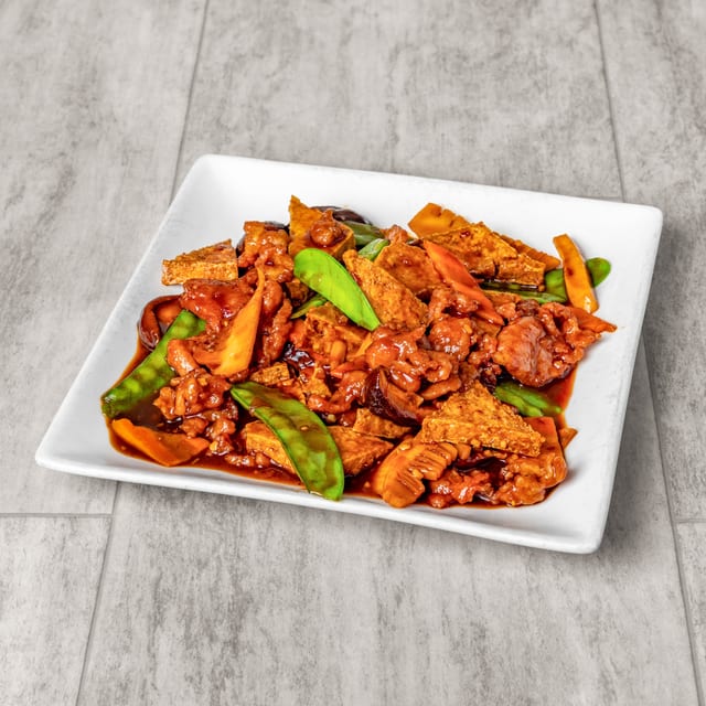 Tofu Szechwan style (with pork) / 家常豆腐.