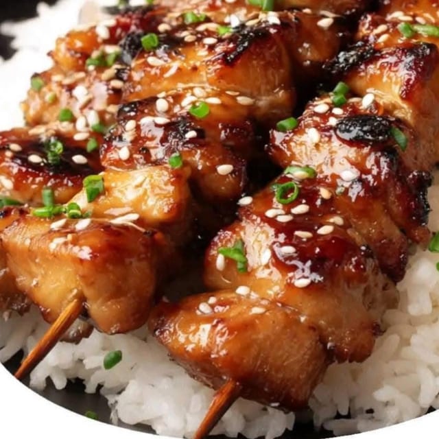 Teriyaki Chicken Skewers (4) / 照烧鸡肉串.