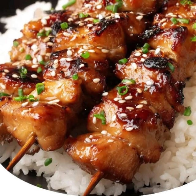 Teriyaki Chicken Skewers / 照烧鸡肉串.
