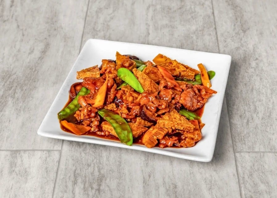 Bean curd Szechwan style (with pork) / 家常豆腐.