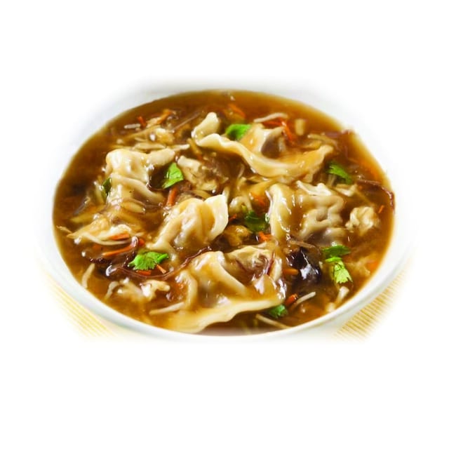 Hot & spicy soup with dumplings (6) / 酸辣汤饺 (6).
