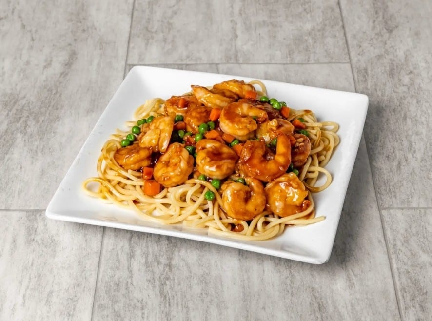 Shrimp lo mein / 虾捞面.