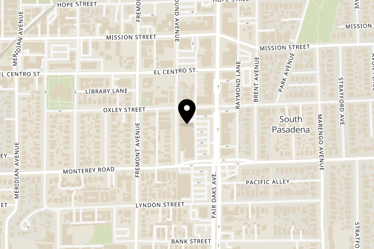 Map showing the location of Golden China Restaurant on 1115 Fair Oaks Ave in South Pasadena